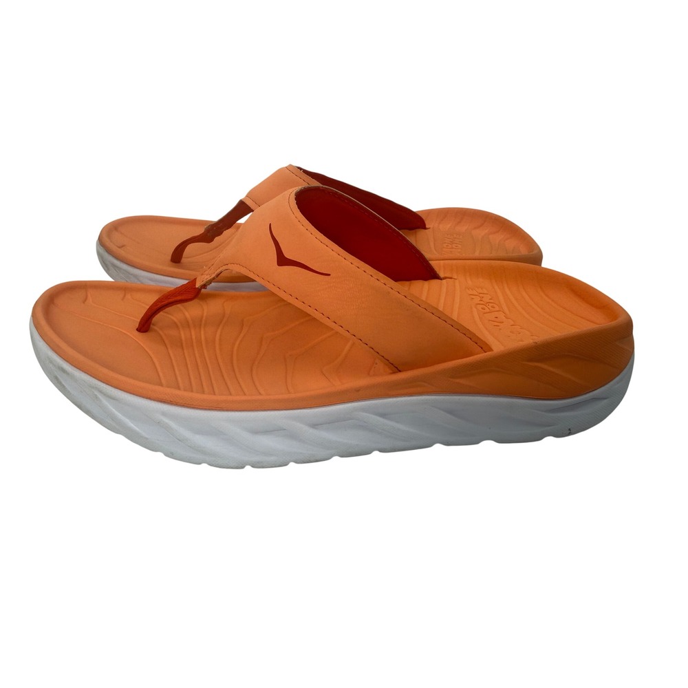 Hoka One One Ora Recovery Flip Sandals Orange Mens 9 Womens 11 unisex - Picture 6 of 11